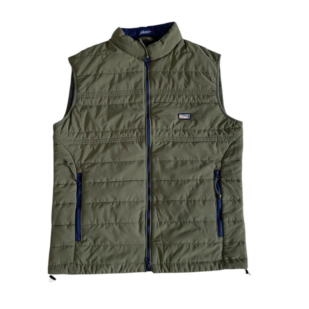 Johnnie-O Men's Harwich Lightweight Quilted Puffer Vest Forest Green Size Medium